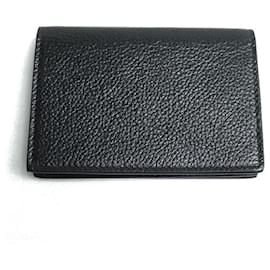 Balenciaga-Estojo de cartão de couro Balenciaga Everyday-Preto