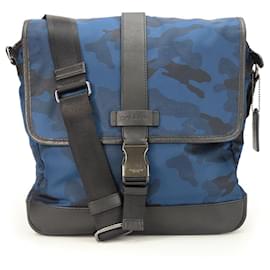 Coach-Coach Nylon Leather Shoulder Bag F71662-Blue
