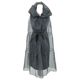 Robe shift Moschino avec superposition en tulle noir Noir