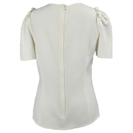 Dolce & Gabbana-Dolce & Gabbana top in cream with shoulder ruffle-White,Cream