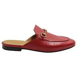 Gucci Rote Mules mit Pferdegebiss Rot