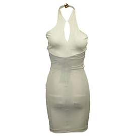 Gucci-Ivory Dress with Bamboo Elements-White,Cream