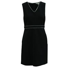Diane Von Furstenberg Schwarzes Kleid mit V-Ausschnitt Schwarz