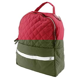 Chanel-Chanel Nylon Coco Mark Backpack Red-Red