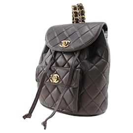 Chanel-Chanel Matelasse Lambskin Backpack Vintage-Brown