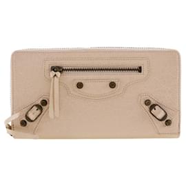 Balenciaga-Balenciaga Classic Continental Wallet Beige Pink-Pink