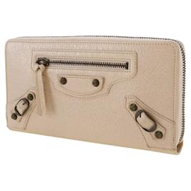 Balenciaga-Balenciaga Classic Continental Wallet Beige Pink-Pink