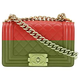 Chanel-Chanel Boy Chain Shoulder Bag Lambskin-Red