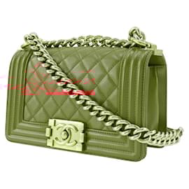 Chanel-Chanel Boy Chain Shoulder Bag Lambskin-Red