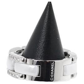 Chanel-Chanel K18WG White Gold Ceramic Diamond Ring-White