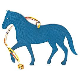 Hermès-Hermes Petit Ash Horse Charm Cobalt Sanguine-Blue