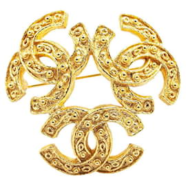 Chanel-Broche Vintage Coco Mark en Or Chanel-Doré,Métallisé