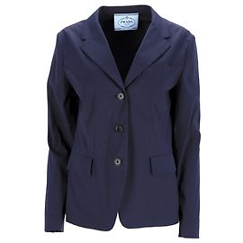 Prada Single-Breasted Blazer in Navy Blue Cotton Blue Navy blue
