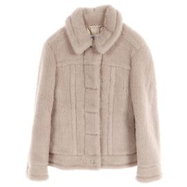 Max Mara TEDDINO Wool Silk Alpaca Coat Pink