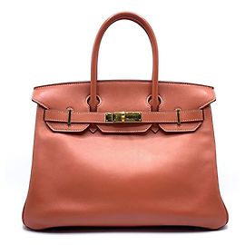 Hermès Hermes Birkin 30 Orange Leather Handbag Orange