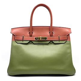 Hermès-Hermes Birkin 30 Orange Leather Handbag-Orange
