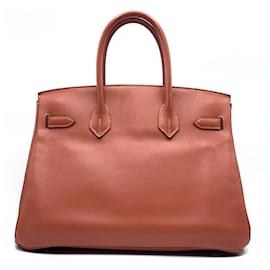 Hermès-Hermes Birkin 30 Orange Leather Handbag-Orange