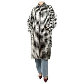 Marni Black and white houndstooth coat - size UK 10 Black