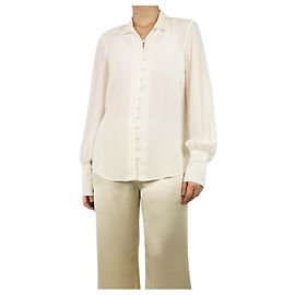 L'Agence Blouse en crêpe de soie crème - taille M Écru