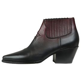 Christian Dior Burgundy and black western gradient ankle boots - size EU 38 Dark red