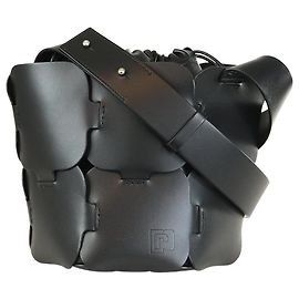 Paco Rabanne Borsa a secchiello in pelle nera Nero