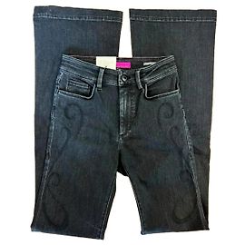 Autre Marque Calça Jeans Boca de sino Salsa Cinza escuro Algodão Cinza antracite