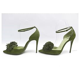 Christian Louboutin-CHAUSSURES CHRISTIAN LOUBOUTIN ESCARPINS TSAROU POM 37 DAIM PUMPS SHOES-Rouge