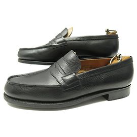 JM WESTON SCHUHE LOAFERS 180 6.5C 40.5 SCHWARZLEDER + SCHUHSPANNER Schwarz