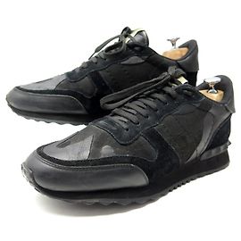 VALENTINO ROCKRUNNER CAMOUFLAGE CANVAS SCHUHE GRÖSSE 43 Schwarz