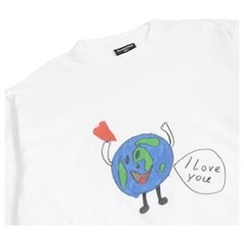 Balenciaga-Balenciaga Cotton Oversized Double Sleeve T-shirt S-White