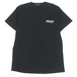 Camiseta oversized con logo de Balenciaga negra XS Negro
