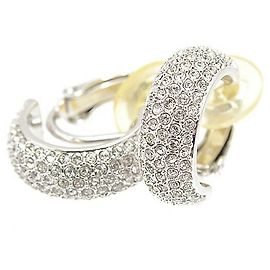 Orecchini a clip a mezza luna in cristallo Swarovski Pave chiaro Argento