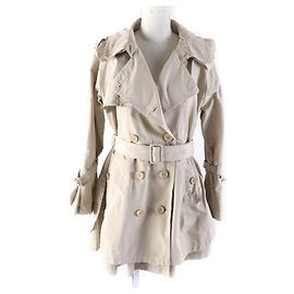 Moncler DURENNE Polyester Trench Coat Women Beige