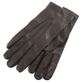 Alfred Dunhill Dunhill Lamb Leather Silk Gloves Dark Brown S Dark brown