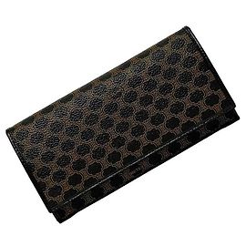 Céline Celine Bi-fold Long Wallet Brown Black