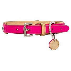 Collar de cuero Balenciaga para perro Rosa Beige