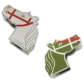 Hermès-Écharpe Cadrige Twilly d'Hermès-Argenté,Orange