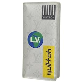 Louis Vuitton-Louis Vuitton Long Wallet Monogram White Story Portefeuille Brazza M67822-Brown,White