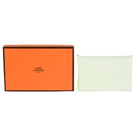 Hermès Visitenkartenetui Hermes Calvi Weiß Grün