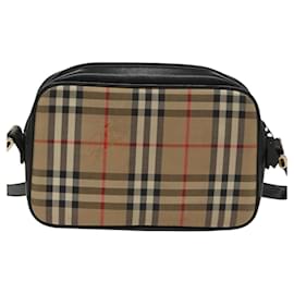 Autre Marque-Burberrys Nova Check Shoulder Bag Canvas Beige Brown Auth ep6408-Black,Beige
