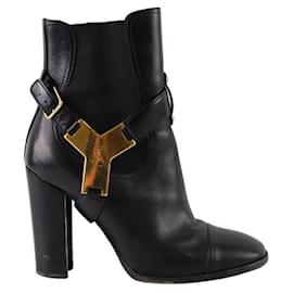 Saint Laurent-Leather boots-Black