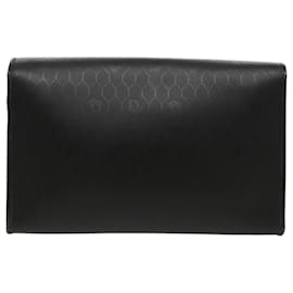 Christian Dior-Christian Dior Honeycomb Canvas Shoulder Bag PVC Leather Black Gold Auth fm4057-Black,Golden