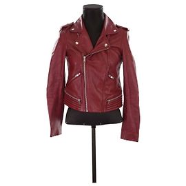 Maje Leather jacket in leather Dark red