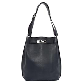 Hermès-Hermès So Kelly 22 Taurillon Clemence-Navy blue,Dark purple
