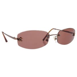 Gafas de sol Chanel Plateadas Marrón Oscuro Plástico Plata Marrón oscuro