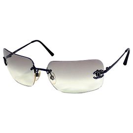 Chanel Sunglasses Black Grey Plastic Black Grey