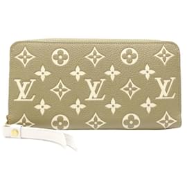 Louis Vuitton-Louis Vuitton Long Wallet M81280 Zippy Monogram Empreinte-Beige,Khaki
