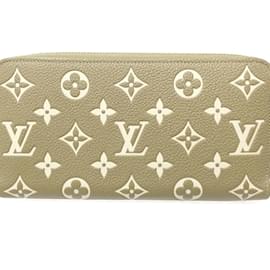 Louis Vuitton-Louis Vuitton Long Wallet M81280 Zippy Monogram Empreinte-Beige,Khaki