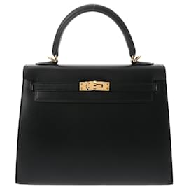 Hermès-Hermes Kelly 25 Handbag-Black