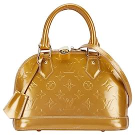 Louis Vuitton-Louis Vuitton Alma BB Patent Leather Handbag-Beige